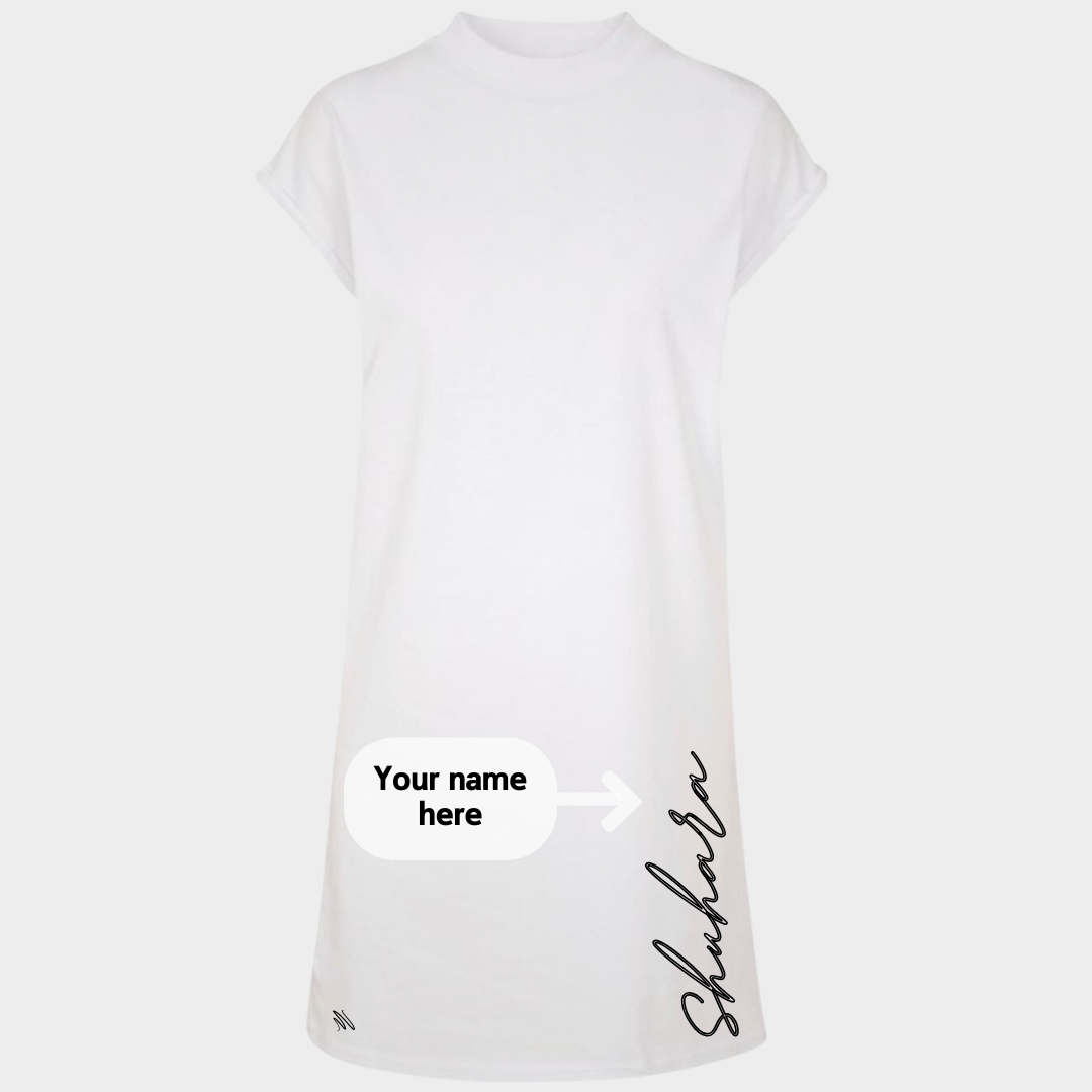 Women's White Customised Longline T-Shirt - Original Collection