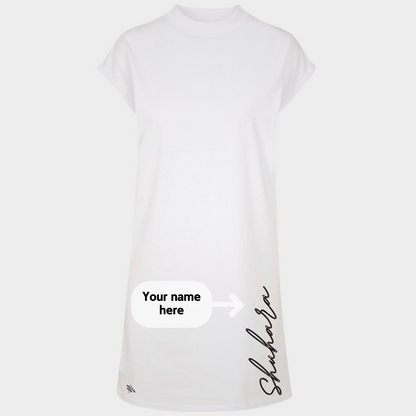 Women's White Customised Longline T-Shirt - Original Collection