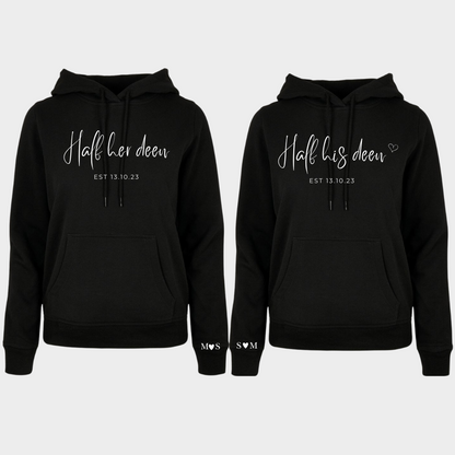 Couples Customised Memorable Black Hoodies - Couples Collection